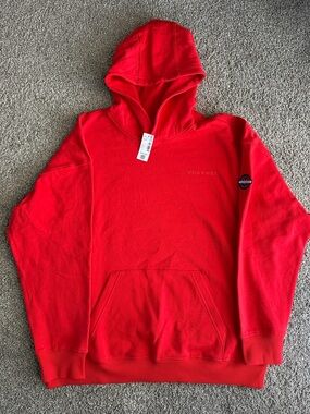 Vuarnet Red Hooded Pullover Sweatshirt